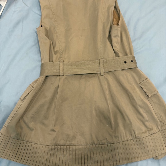 Diane von Furstenberg “Millitant” Utility Safari Vest with Belt – Khaki - Picture 5 of 7
